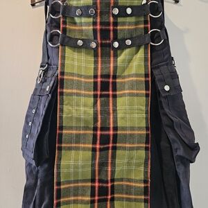 Plaid Kilt with Black Straps